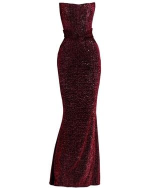 Angelika Jozefczyk Moon Shimmering Evening Gown Burgundy - Red