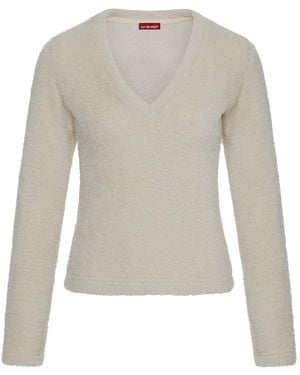 No'design Neutrals Snug V-Neck Blouse - White