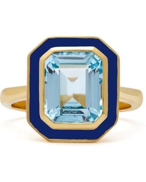 Augustine Jewels Sky Topaz And Enamel Cocktail Ring - Blue