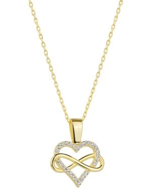 Spero London Infinity Heart Love Sterling Pendant Necklace - Metallic