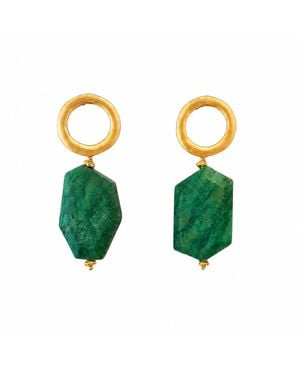 Way to Chic Carved Agate Statement Earrings - Green