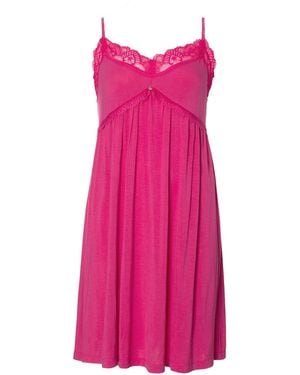 Pretty You London Bamboo Lace Chemise - Pink