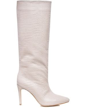 Ginissima Ilona Boots Embossed Leather, Under Knee - Grey