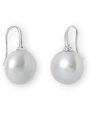 Pearls of the Orient Online Gratia Large Cultured Freshwater Pearl Drop Earrings On - White