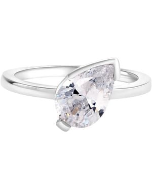 Onewildone Love This For You Tilted Pear Pinky Ring - White