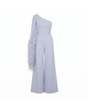 Nomi Fame Nymph Soft One Sleeve Asymmetric Neckline Jumpsuit - Purple