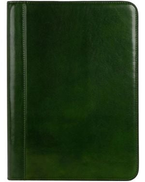 Time Resistance Leather Documents Folder Organizer - Green