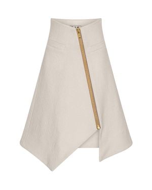 F.j.k by Farah Kadhimi Emily The Ivory High Waisted Flirty Skirt - Natural