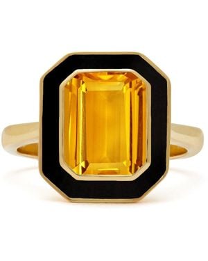 Augustine Jewels Aurora Citrine And Enamel Cocktail Ring - Yellow