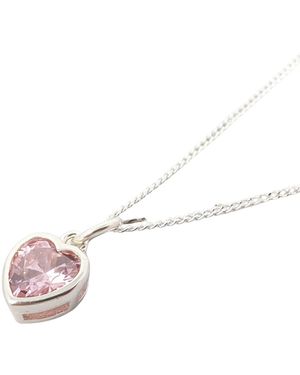 Harfi Mini Heart Rose Quartz October Birthstone Necklace - Pink