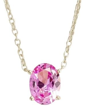 Juvetti Ovo Necklace Set With Sapphire - Pink