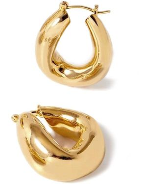 Potoska Falin Mini Chubby Hoop Earrings - Metallic