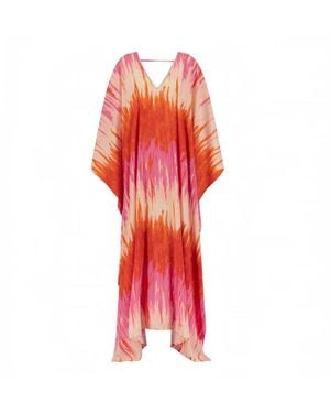 Belyed Handcraft Darice – Crepe Silk Kaftan By Belyed - Red