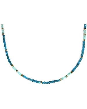 Rachel Nathan Mini Beaded: Apatite & Amazonite Necklace - Blue