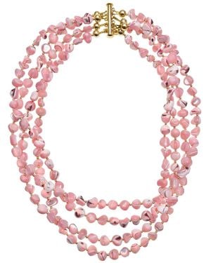 Farra Ocean's Beauty Multi-Layered Shells Necklace - Pink