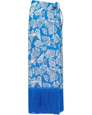 SUNSHINE TIENDA Mermaid Ruby Fringe Sarong - Blue