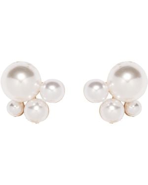 The Pink Reef Pearl Studs - White