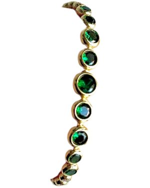 Laura Gray Crystal Bezel Tennis Bracelet - Green