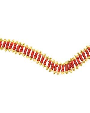 1610Istanbul Orient Express Coral Bracelet - Red