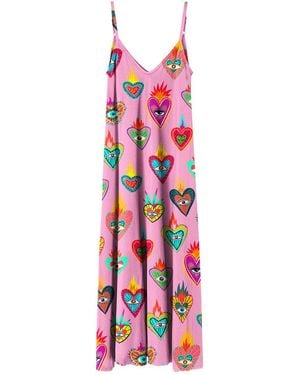 Aloha From Deer Mexican Hearts Maxi Dress - Red