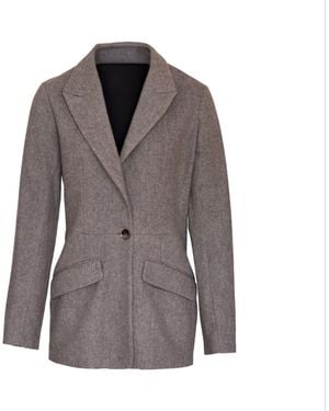 MIONÈ Fluttering Wool Blazer - Brown