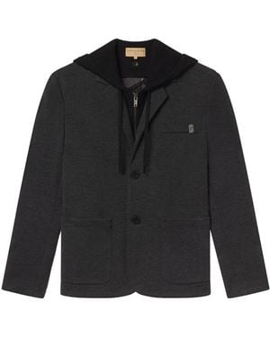 Weston Jon Boucher Atticus Slim Fit Blazer W/Removable Hoodie Layer - Black