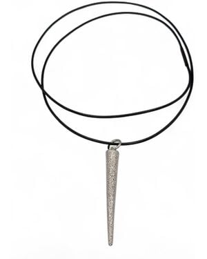 Jagged Halo Jewelry Benson Cord Spike Pendant Necklace - Brown