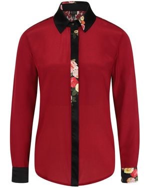 Sophie Cameron Davies Burgundy Classic Silk Shirt - Red