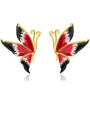 Milou Jewelry Red Multicolour Butterfly Earrings