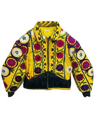 Zasta Studio Unknown Tapestries Cotton Blend Bomber Jacket Medium A - Yellow