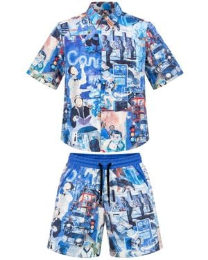 mysimplicated Short Sleeve Shirt And Bermuda Set - Blue