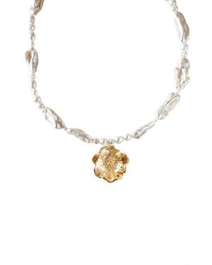 Astor & Orion Poppy Pearl Necklace - Metallic