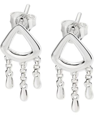 Lucy Quartermaine Solid Sterling Waterfall Short Drop Earrings - Metallic