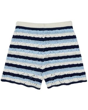 Thisisu Collection Costa Striped Beachwear Knit Shorts - Blue