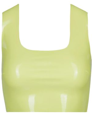 Commando Faux Patent Leather Crop Top - Yellow