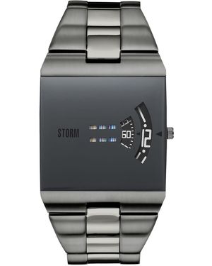 Storm Revolving Disc Stainless Steel Wristwatch - Black