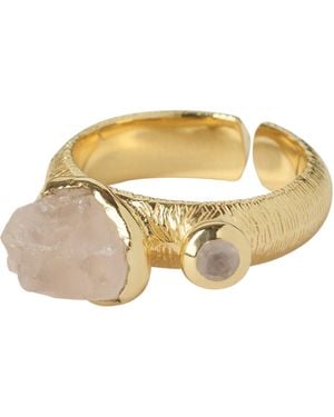 YAA YAA LONDON Quiet Luxury Rose Quartz Adjustable Sister Ring - Metallic