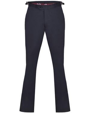 DAVID WEJ Paco Loose Fit Chinos Trouser With Side Adjusters - Blue