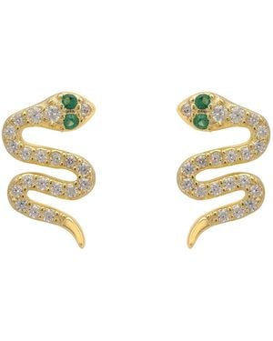LÁTELITA London Slither Snake Stud Earrings Cz - Metallic