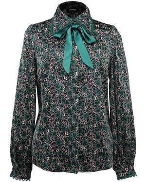 Smart and Joy Ascot Tie Print Shirt - Green
