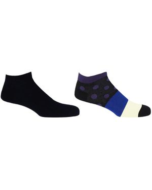 Peper Harow - Made in England Classic & Mayfair Trainer Socks Bundle - Blue