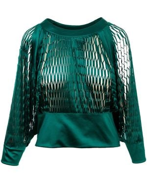 Silvia Serban Laser Cut Blouse - Green