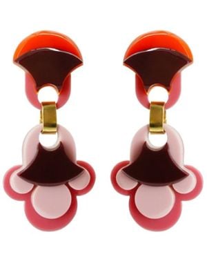 Gissa Bicalho Handmade Acrylic Earring Hinan S Antique - Red