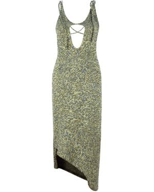 Gunda Hafner Ltd Multicoloured Knit Dress With Plunging Back - Green