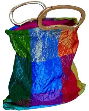 Romer Millinery Morphy Moldable Clutch Bag Colour Block Silk - Blue