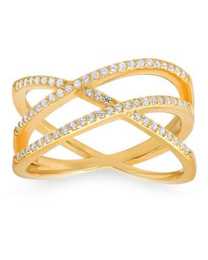 Kylie Harper Criss-Cross Diamond Cz Ring - Metallic