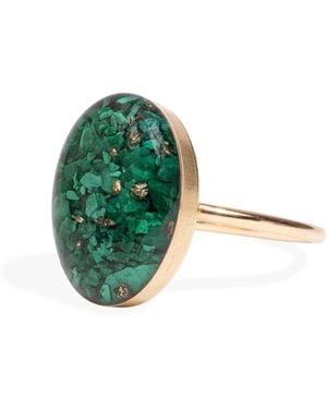 Kate Koel Statement Emerald Oval Cocktail Ring - Green