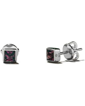 Onia Garnet Square Studs - Metallic