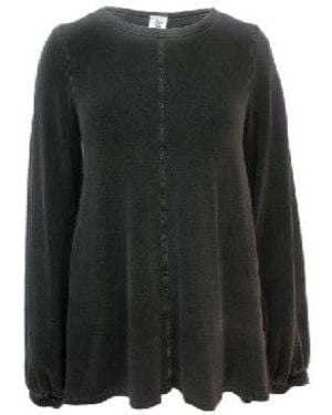 Frock Tales Guru Flared Top With Blouson Sleeves - Black