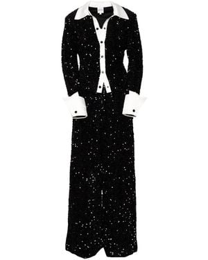 Ofuure Rei Sequin Pant Set - Black